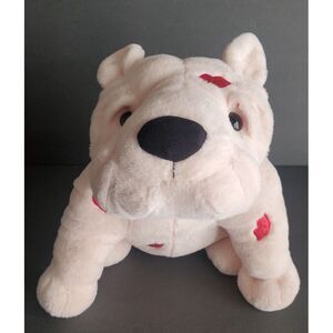Bulldog Plush Stuffed Animal Dan Dee Collector's Choice Glitter Lips Kiss V-DAY
